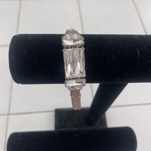 NEW Henri BENDEL Taupe Leather Jeweled Bracelet